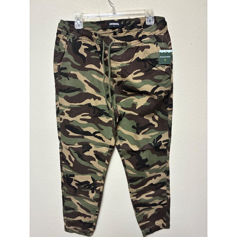 NWT RSQ Jogger Pants Camo Grunge Y2K Denim Casual Men's Large